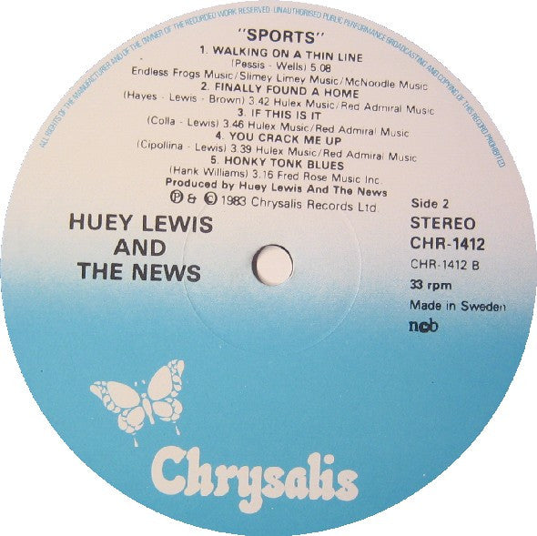 Huey Lewis & The News : Sports (LP, Album)