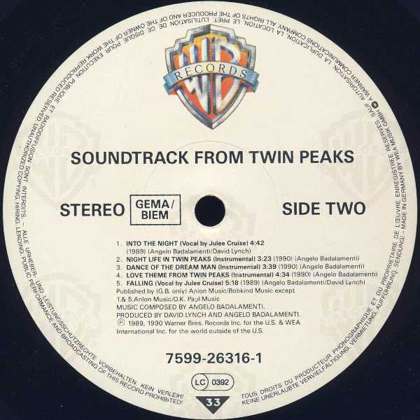 Angelo Badalamenti : Music From Twin Peaks (LP, Album)