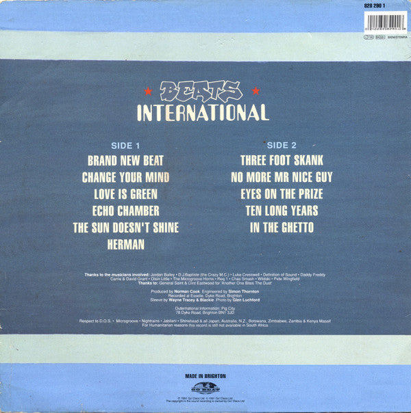 Beats International : Excursion On The Version (LP, Album, EMI)