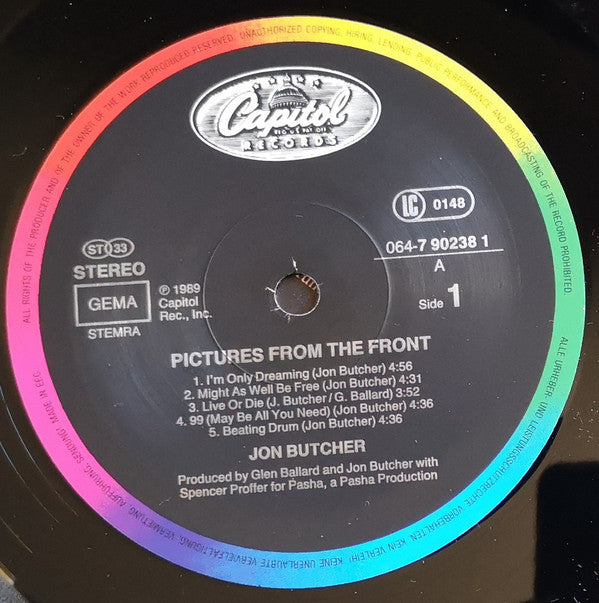 Jon Butcher : Pictures From The Front (LP, Album)