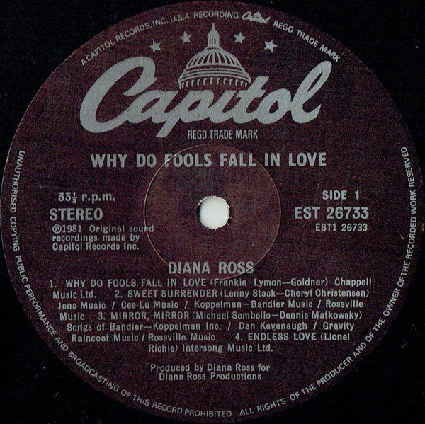 Diana Ross : Why Do Fools Fall In Love (LP, Album)