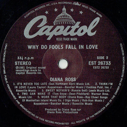 Diana Ross : Why Do Fools Fall In Love (LP, Album)