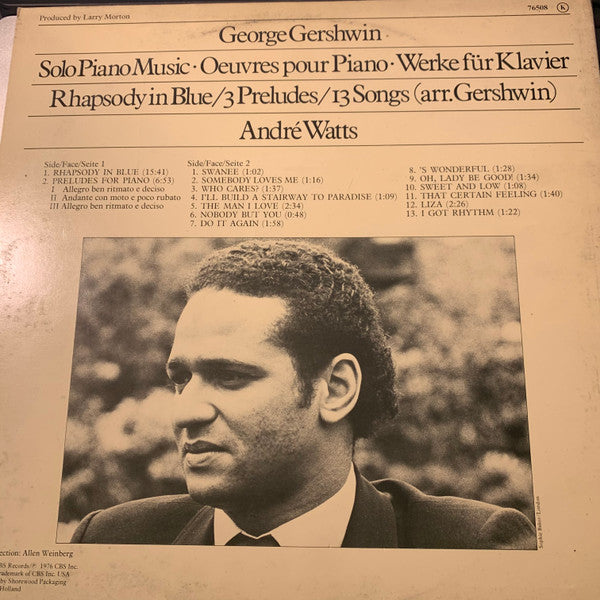 André Watts : George Gershwin : Rhapsody In Blue Etc. (LP, Album)