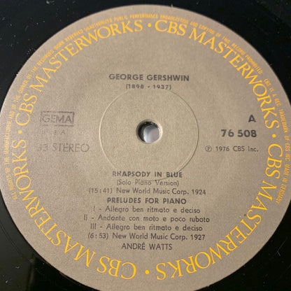 André Watts : George Gershwin : Rhapsody In Blue Etc. (LP, Album)