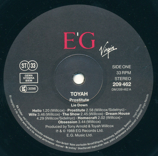 Toyah : Prostitute (LP, Album)