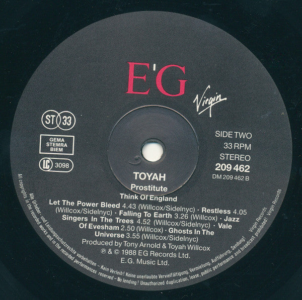 Toyah : Prostitute (LP, Album)