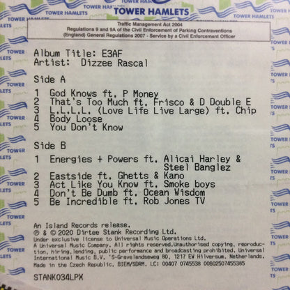 Dizzee Rascal : E3 AF (LP, Album, Ltd, Yel)