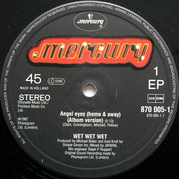 Wet Wet Wet : Angel Eyes (Home And Away) (12", EP)