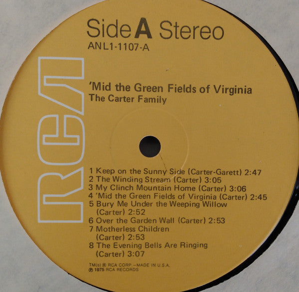 The Carter Family : 'Mid The Green Fields Of Virginia (LP, Album, RE)