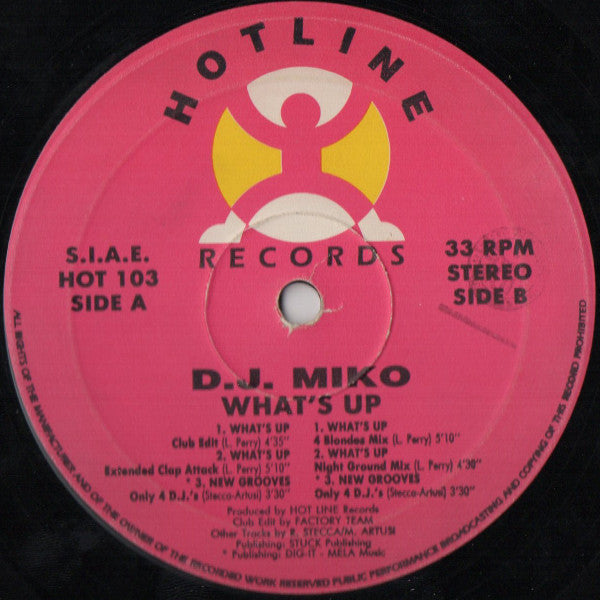 DJ Miko : What's Up (12")