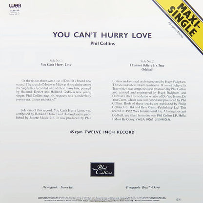 Phil Collins : You Can't Hurry Love (12", Maxi)