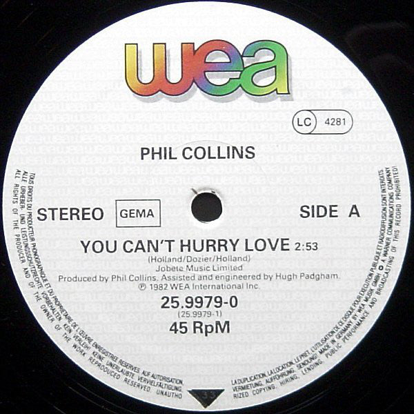 Phil Collins : You Can't Hurry Love (12", Maxi)