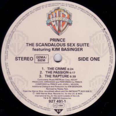 Prince featuring Kim Basinger : The Scandalous Sex Suite (12")