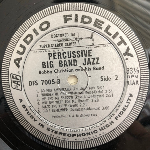 Bobby Christian And His Band : Percussive Big Band Jazz (LP, Album)