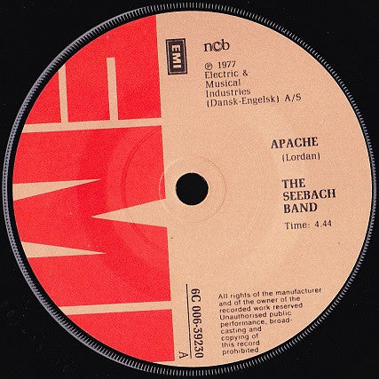 The Seebach Band : Apache / Bubble Sex (7", Single, Sol)