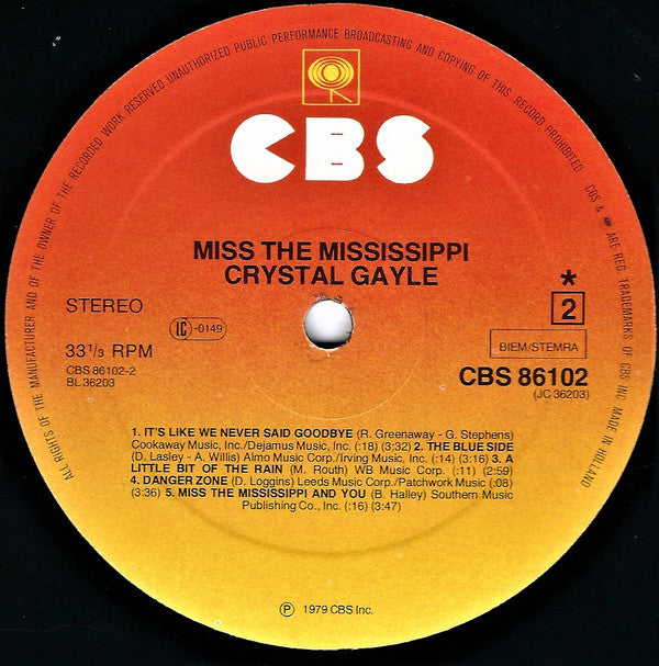 Crystal Gayle : Miss The Mississippi (LP, Album)
