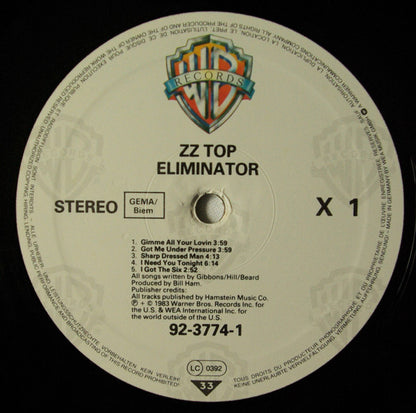 ZZ Top : Eliminator (LP, Album)