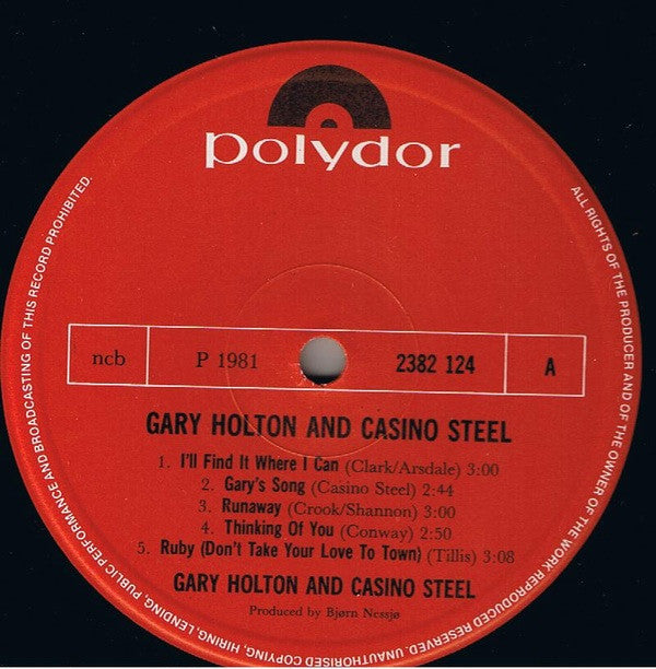 Gary Holton & Casino Steel : Gary Holton And Casino Steel (LP, Album)