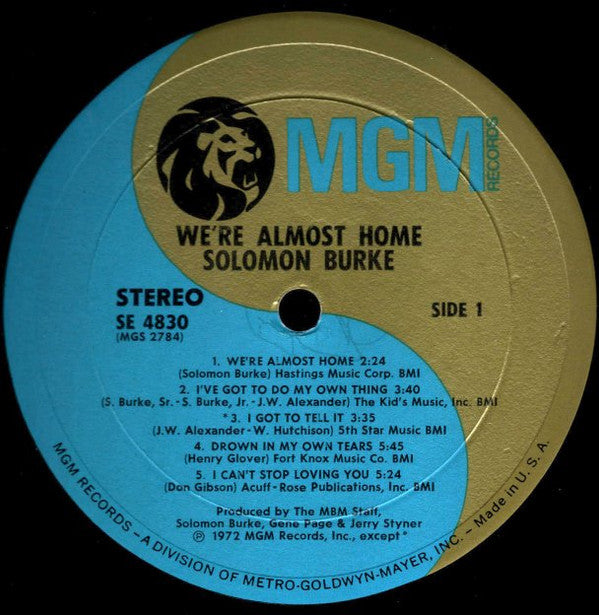 Solomon Burke : We're Almost Home (LP, Album)
