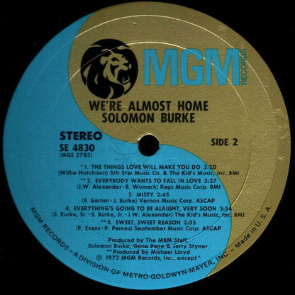 Solomon Burke : We're Almost Home (LP, Album)