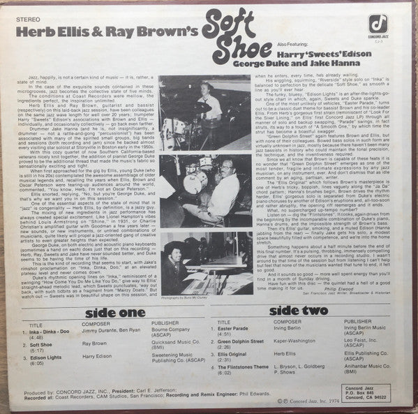 Herb Ellis & Ray Brown : Herb Ellis & Ray Brown's Soft Shoe (LP, Album)