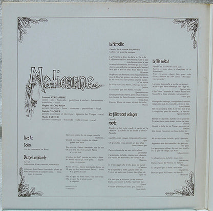 Malicorne : Malicorne (LP, Album, RP, Gat)