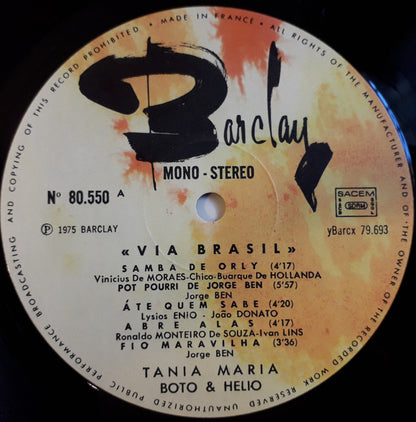 Tania Maria With Boto And Helio (3) : Via Brasil (LP, Album)