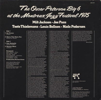 The Oscar Peterson Big 6 : The Oscar Peterson Big 6 At The Montreux Jazz Festival 1975 (LP, Album)