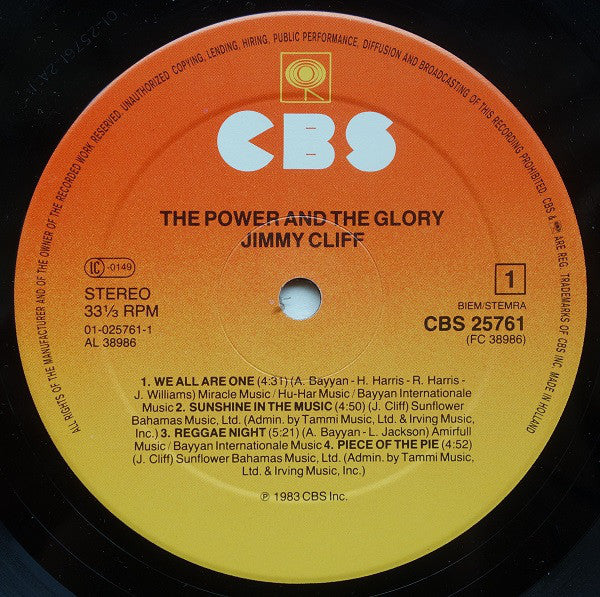 Jimmy Cliff : The Power And The Glory (LP, Album)