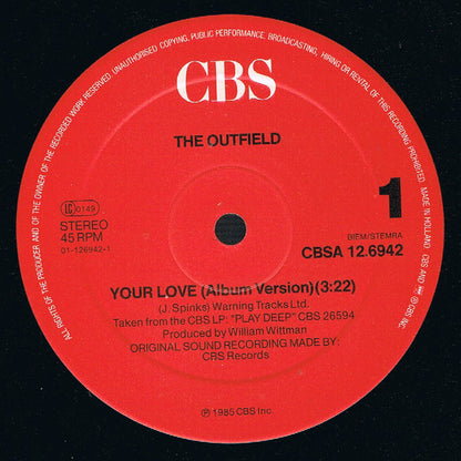 The Outfield : Your Love (12", Maxi)