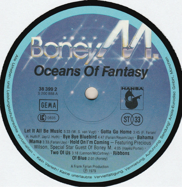 Boney M. : Oceans Of Fantasy (LP, Album, Club)