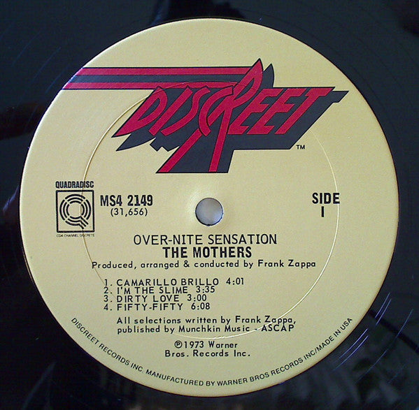 The Mothers : Over-Nite Sensation (LP, Album, Quad, CD-)