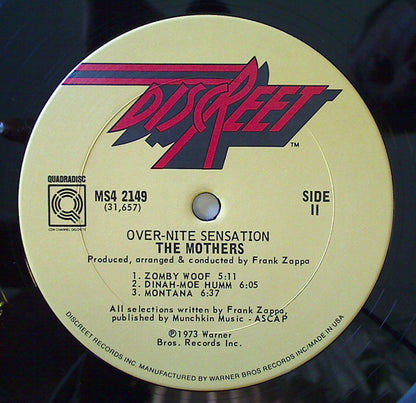 The Mothers : Over-Nite Sensation (LP, Album, Quad, CD-)