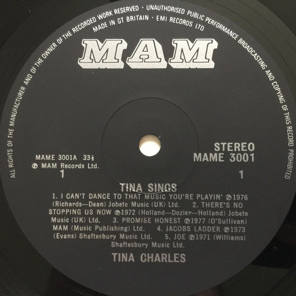 Tina Charles : Tina Sings (LP, Album)