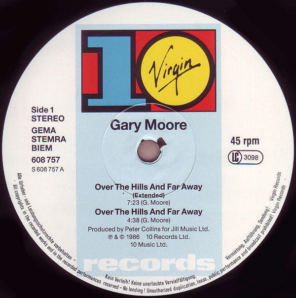 Gary Moore : Over The Hills And Far Away (12", Maxi)