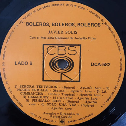 Javier Solís : Boleros Boleros Boleros (LP)