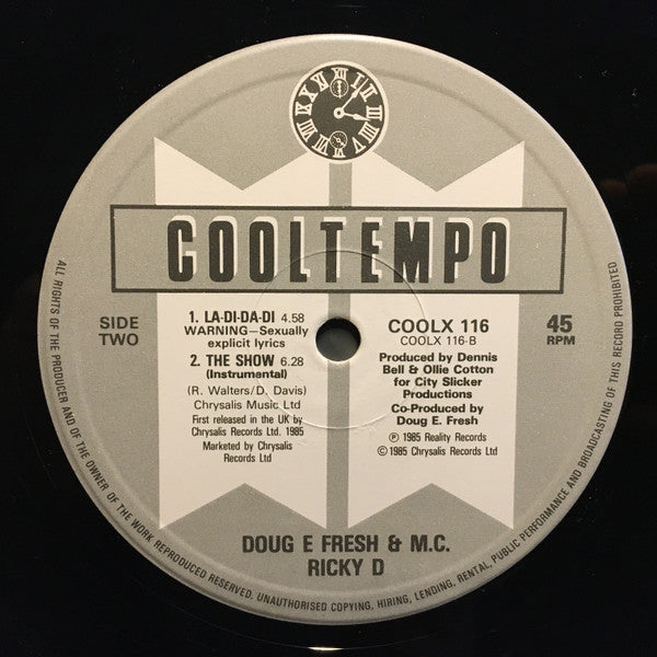 Doug E. Fresh And The Get Fresh Crew / Doug E. Fresh & M.C. Ricky D : The Show / La Di Da Di (12", M/Print)