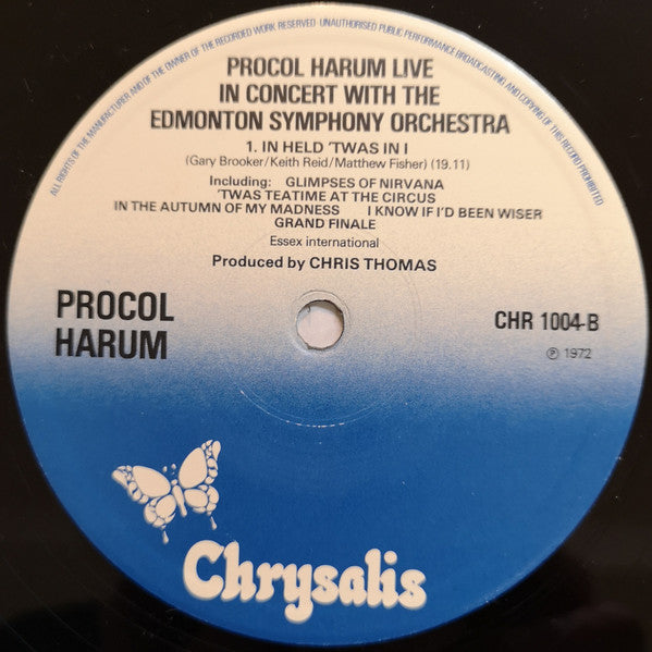 Procol Harum In Concert With The Edmonton Symphony Orchestra : Live (LP, Album, RE)