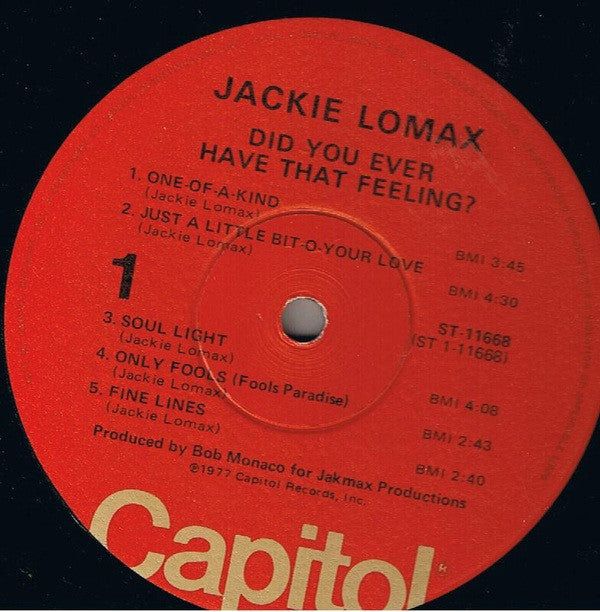 Jackie Lomax : Did You Ever Have That Feeling? (LP, Album)