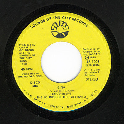 Flypaper And Sounds Of The City Experience : Gina (7")