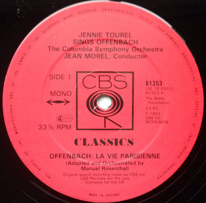 Jennie Tourel - Jacques Offenbach : Jennie Tourel Sings Offenbach (LP, Mono)