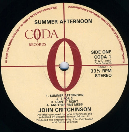 John Critchinson : Summer Afternoon (LP, Album)