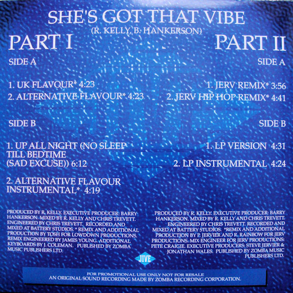 R. Kelly : She's Got That Vibe (2x12", Promo)