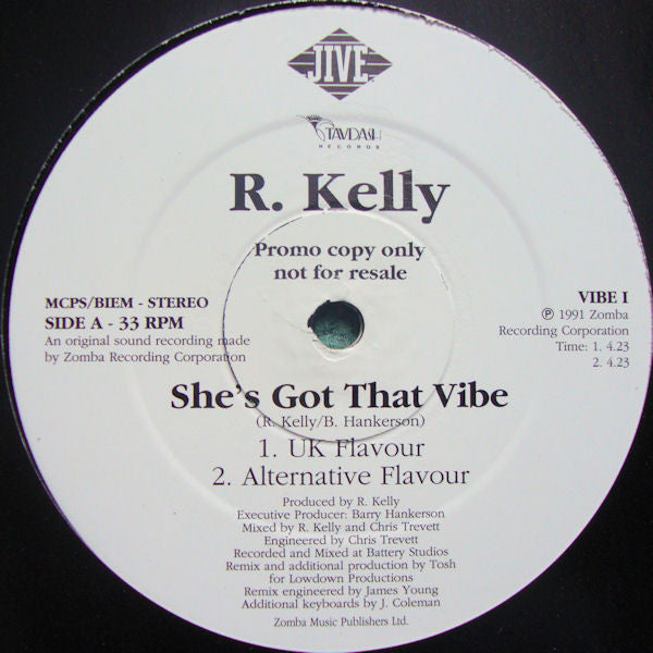 R. Kelly : She's Got That Vibe (2x12", Promo)
