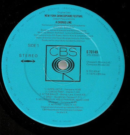 "A Chorus Line" Original Broadway Cast : A Chorus Line (LP, Album)