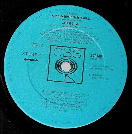 "A Chorus Line" Original Broadway Cast : A Chorus Line (LP, Album)