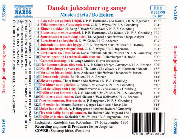 Musica Ficta / Bo Holten : Danske Julesalmer Og Sange Vol. 1 & 2 (2xCD, Comp)