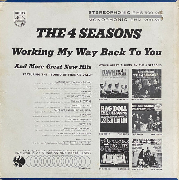 The Four Seasons : Working My Way Back To You (LP, Album)