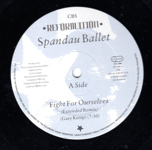 Spandau Ballet : Fight For Ourselves (Extended Remix) (12", Single, Gat)