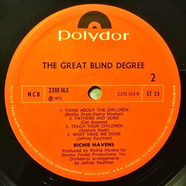 Richie Havens : The Great Blind Degree (LP, Album)